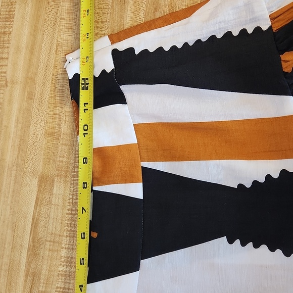 TRAFFIC PEOPLE Tiered Striped Black, White, & Brown Maxi Skirt, size S - Picture 5 of 10